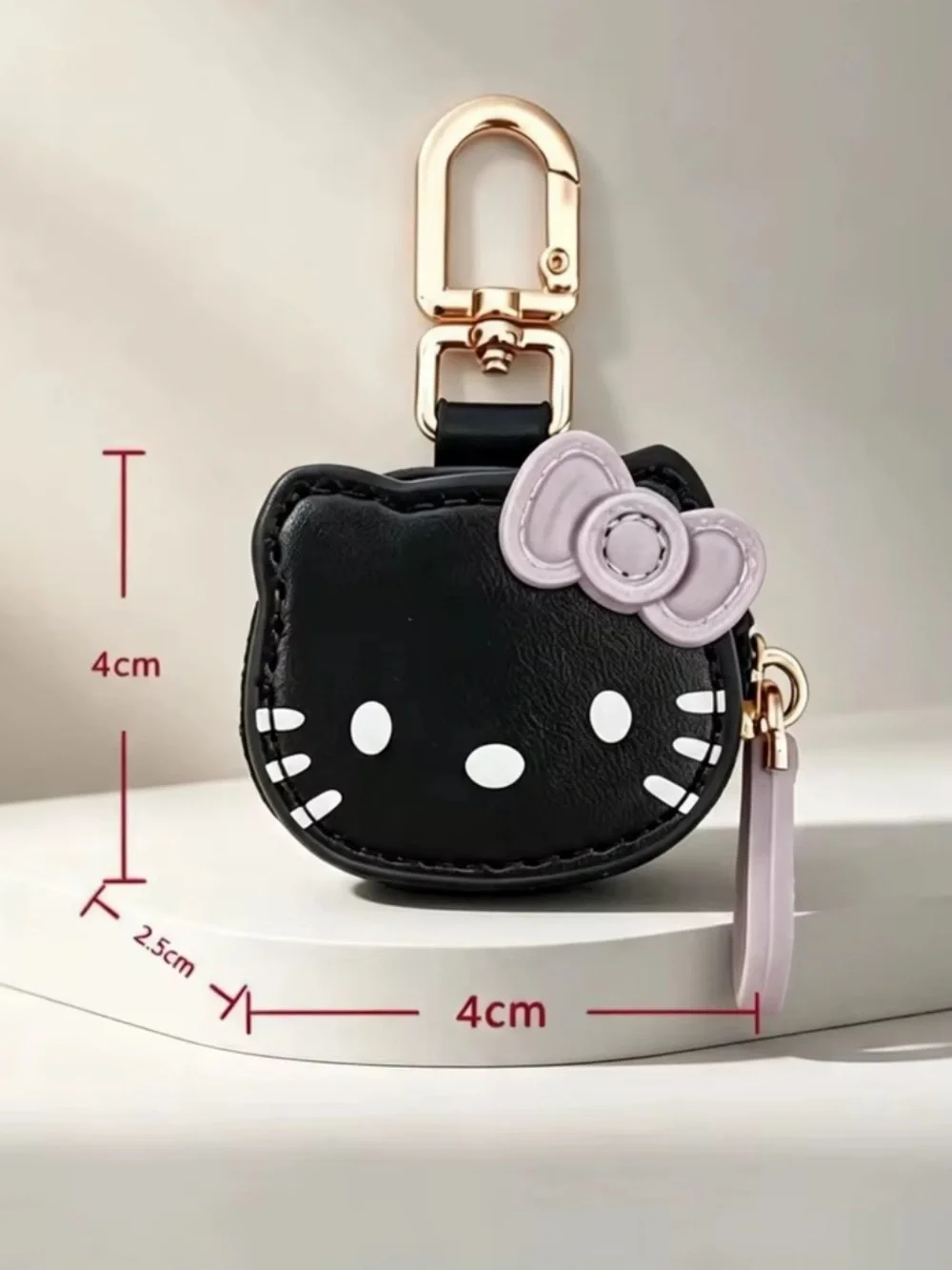 2pc Hello Kitty Mini Coin Pouch Keychain Set - Denim Blue and Silver Pink Bow